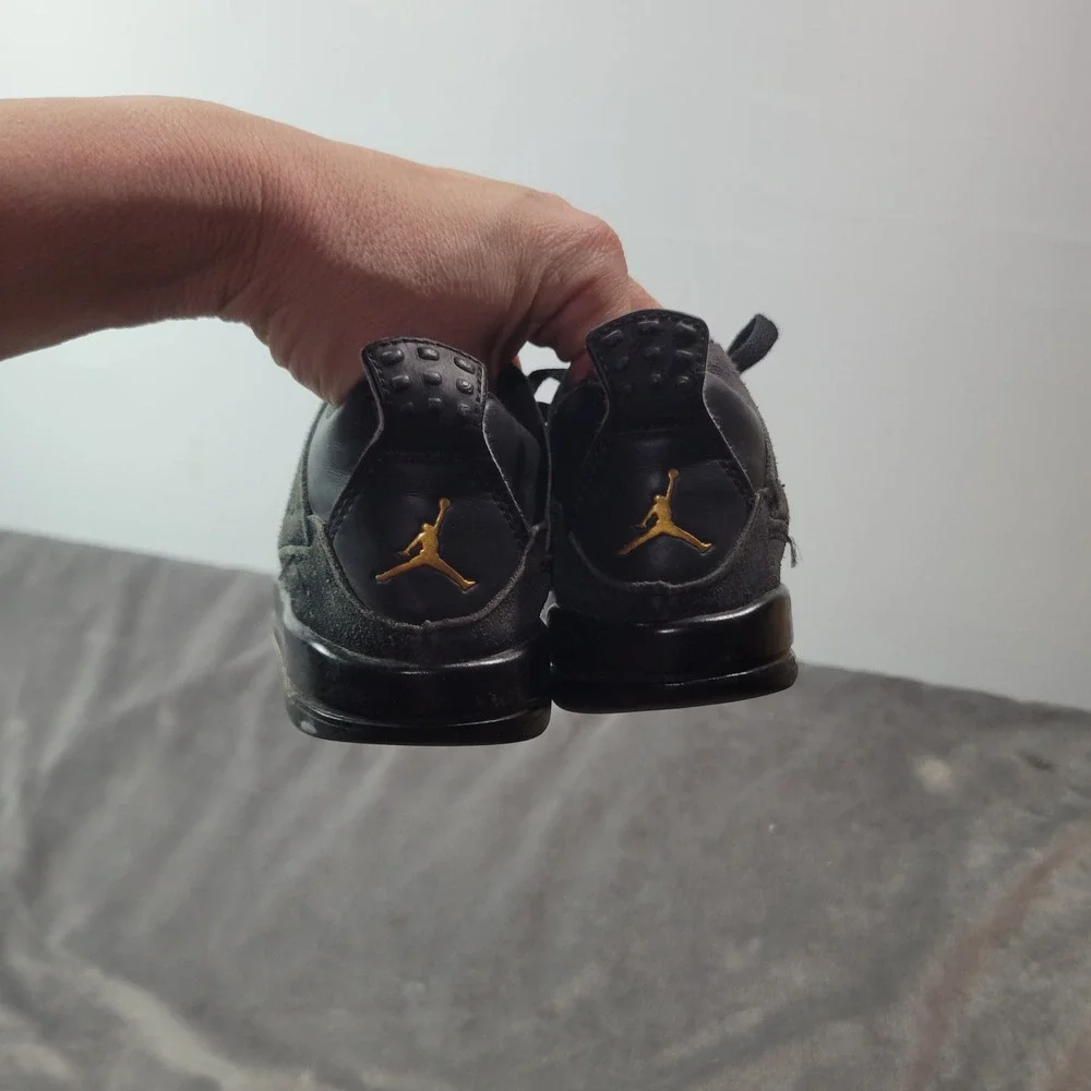 Jordan 4 Retro Royalty Black Metallic Gold Toddler Sneakers‎ 9C 308500-032